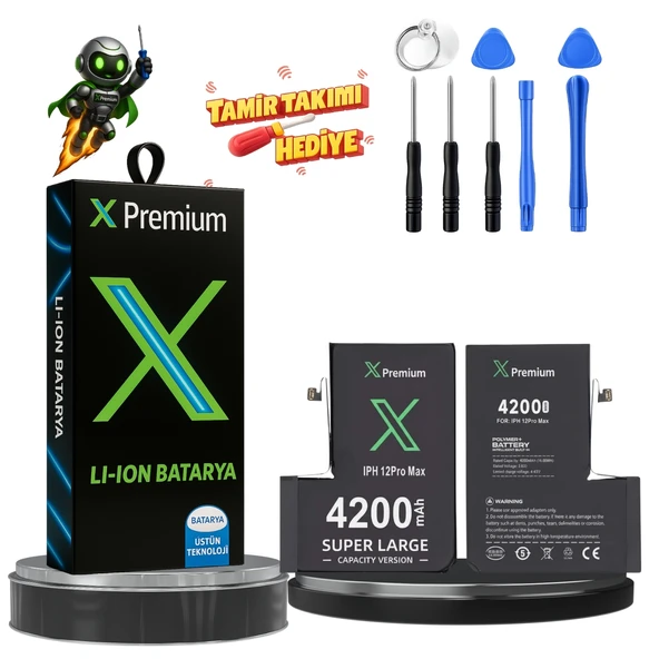 iPhone 12 Pro Max Batarya Xpremium Pil Süper Yüksek Kapasiteli Güçlendirilmiş 4200 mAh ürün görseli 1