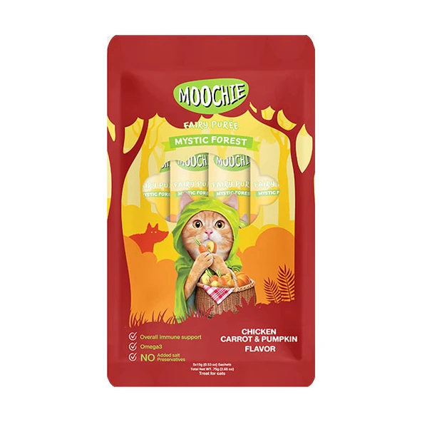 Moochie Sıvı Kedi Ödülü Tavuk-Havuç-Balkabağı 5x15 Gr ürün görseli 1