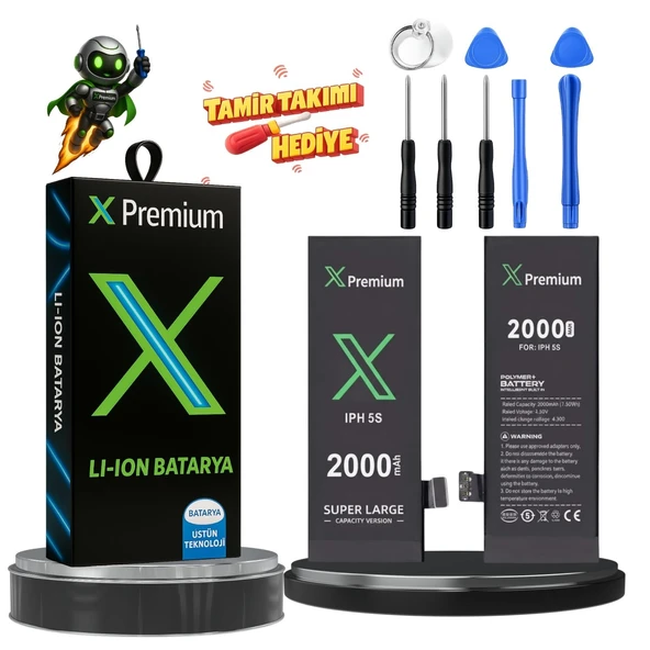 iPhone 5S Batarya Xpremium Pil Süper Yüksek Kapasiteli Güçlendirilmiş 2000 mAh ürün görseli 1