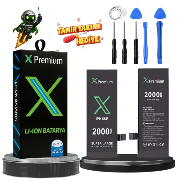 iPhone 5SE Batarya Xpremium Pil Süper Yüksek Kapasiteli Güçlendirilmiş 2000 mAh ürün görseli 1