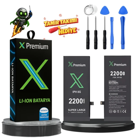 iPhone 8 Batarya Xpremium Pil Süper Yüksek Kapasiteli Güçlendirilmiş 2200 mAh ürün görseli 1