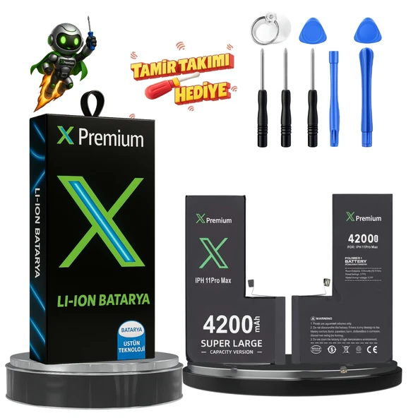 iPhone 11 Pro Max Batarya Xpremium Pil Süper Yüksek Kapasiteli Güçlendirilmiş 4200 mAh ürün görseli 1