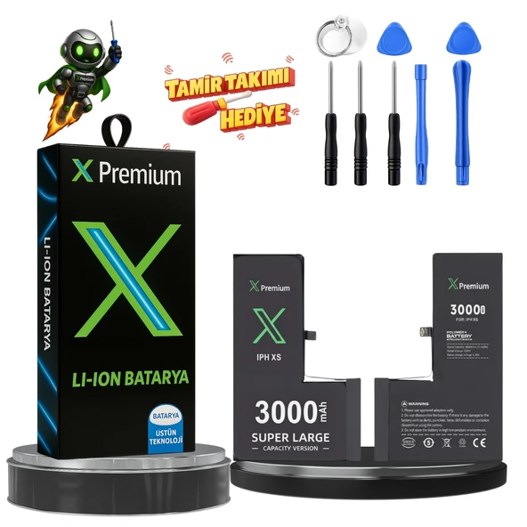 İPhone Xs Batarya Xpremium Pil Süper Yüksek Kapasiteli Güçlendirilmiş 3000 mAh Xpremium ürün görseli 1
