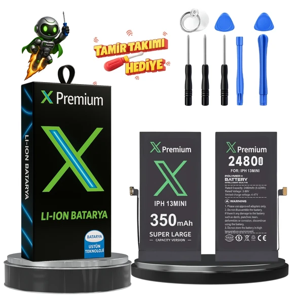 iPhone 13 Mini Batarya Xpremium Pil Süper Yüksek Kapasiteli Güçlendirilmiş 2480 mAh ürün görseli 1