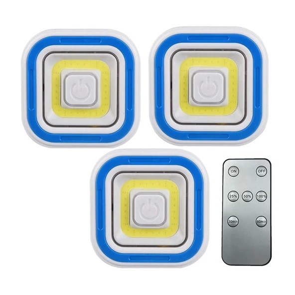 Powermaster PM-6936 Cob Ledli Pilli Kumandalı Üçlü Lamba ürün görseli 1