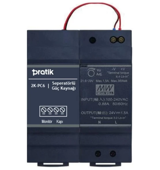 PRATİKPLUS Görüntülü Konuşma Sistemi Güç Kaynağı Trafosu Seperatörlü 21.6-29v Dc ürün görseli 1