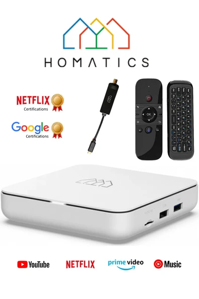 Homatics Box R 4k Lisanslı Media Player 2gb Ram - 32gb Depolama Type-C Dvb-S2 Tuner M8 Air Mouse ürün görseli 1