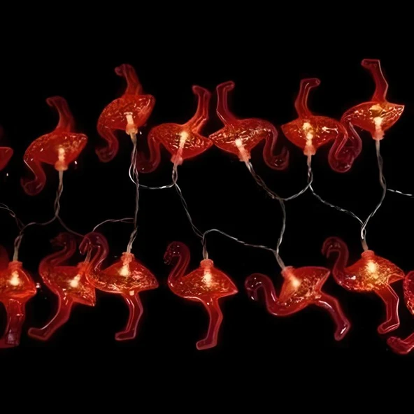 10lu Pilli Led Flamingo Dekoratif Işık Zinciri Aydınlatma 1,5 Mt ürün görseli 1