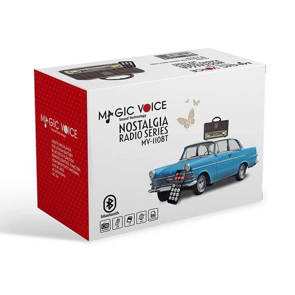 MagicVoice MV-110BT Bluetooth Destekli Nostaljik Radyo ürün görseli 1