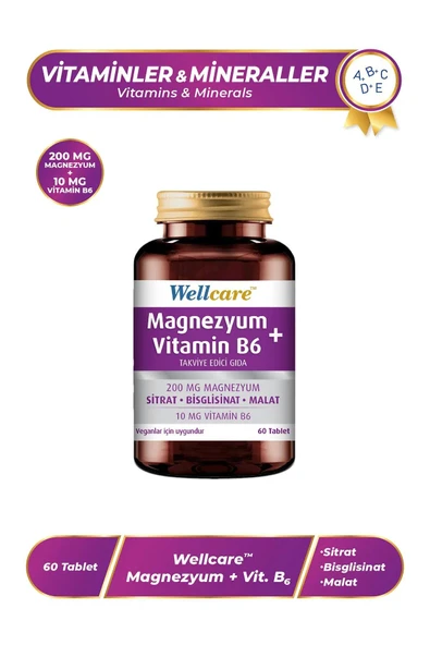 Wellcare Magnezyum Vitamin B6 - 60 Tablet ürün görseli 1