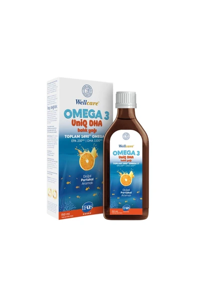 Wellcare Uniq Dha Omega 3 Doğal Portakal Aromalı Balık Yağı - 150 ML ürün görseli 1