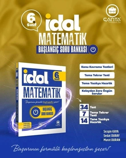 Çanta 6. Sınıf İdol Matematik Başlangıç Soru Bankası ürün görseli 1