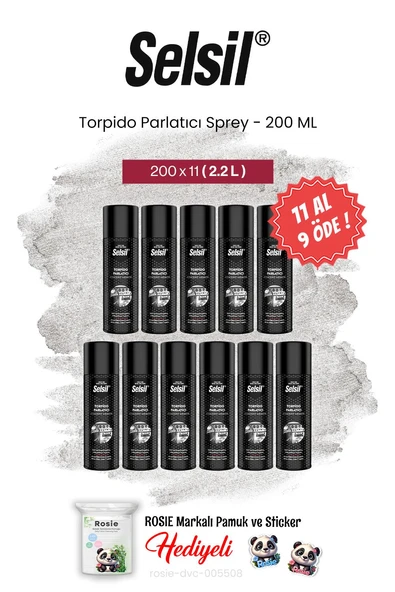Selsil Motor Torpido Parlatıcı Sprey, 200 ml, 11 AL 9 ÖDE ve rosie pamuk ürün görseli 1