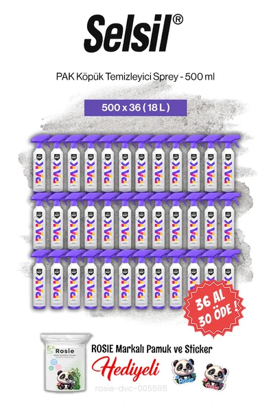 Selsil 36 AL 30 ÖDE PAK Köpük Temizleyici Sprey 500 ml ve rosie pamuk ürün görseli 1