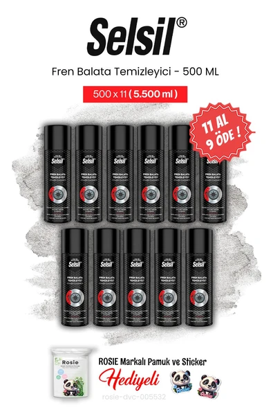 Selsil 500 ml Fren Balata Temizleyici Sprey, 11 AL 9 ÖDE ve rosie pamuk ürün görseli 1