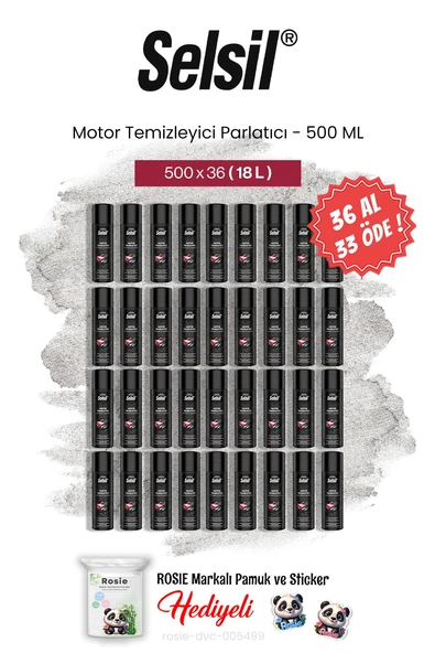 Selsil 500 ml 36 AL 33 ÖDE Motor Temizleyici Parlatıcı, ve rosie pamuk ürün görseli 1
