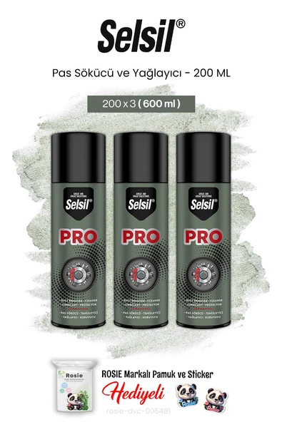 Selsil 3'lü Pas Sökücü ve Yağlayıcı 200 ML ve rosie pamuk ürün görseli 1