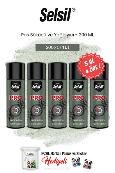 Selsil 5 AL 4 ÖDE Pas Sökücü ve Yağlayıcı 200 ML ve rosie pamuk ürün görseli 1
