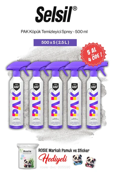 Selsil PAK 5 AL 4 ÖDE, 500 ml, Köpük Temizleyici Sprey ve rosie pamuk ürün görseli 1