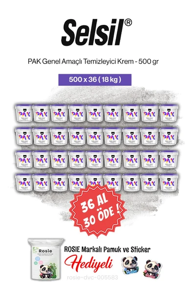 Selsil 36 AL 30 ÖDE PAK Genel Amaçlı Temizleyici Krem 500 gr ve rosie pamuk ürün görseli 1