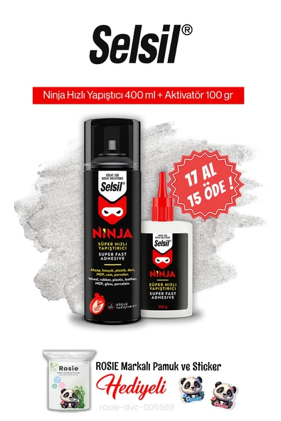 Selsil Ninja Hızlı Yapıştırıcı Set, 17 AL 15 ÖDE ve rosie pamuk ürün görseli 1