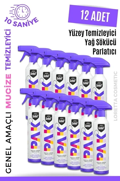 Selsil Pak 12 Li 500 Ml Mucize Köpük Temizleyici Sprey ürün görseli 1