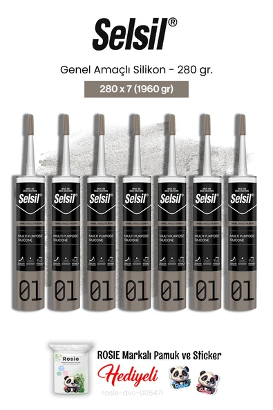 Selsil Genel Amaçlı Silikon 7 AL 6 ÖDE 280 gr ve rosie pamuk ürün görseli 1