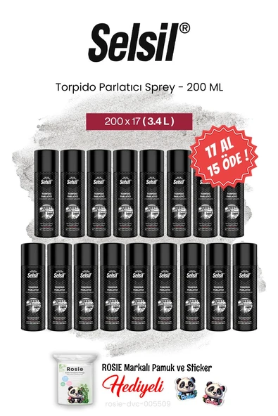 Selsil 200 ml Torpido Parlatıcı Sprey, 17 AL 15 ÖDE ve rosie pamuk ürün görseli 1