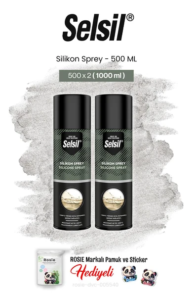 Selsil Silikon Sprey, 500 ml 2 adet ve rosie pamuk ürün görseli 1