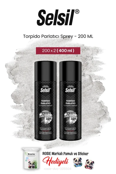 Selsil Torpido Parlatıcı Sprey, 200 ml 2 adet ve rosie pamuk ürün görseli 1