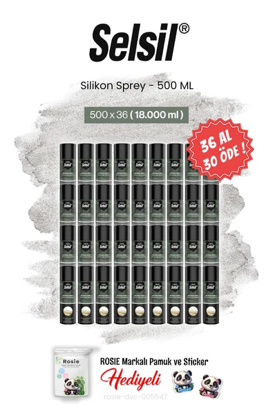 Selsil 500 ml, 36 AL 30 ÖDE Silikon Sprey ve rosie pamuk ürün görseli 1