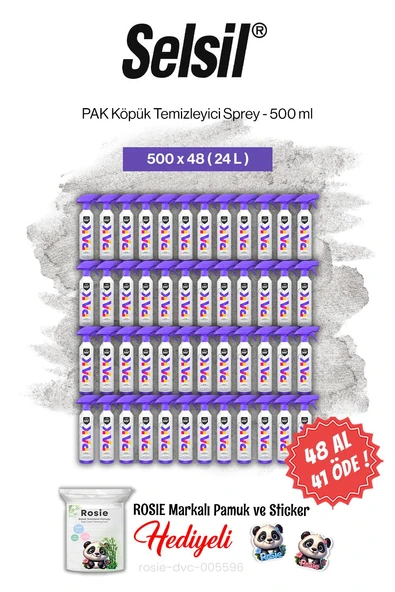 Selsil PAK 500 ml, 48 AL 41 ÖDE Köpük Temizleyici Sprey ve rosie pamuk ürün görseli 1