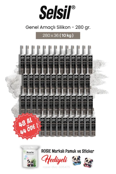 Selsil 48 AL 44 ÖDE 280 gr Genel Amaçlı Silikon ve rosie pamuk ürün görseli 1