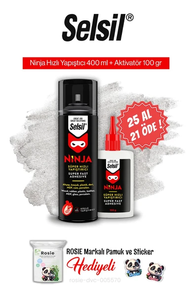 Selsil 25 AL 21 ÖDE Ninja Hızlı Yapıştırıcı Set ve rosie pamuk ürün görseli 1