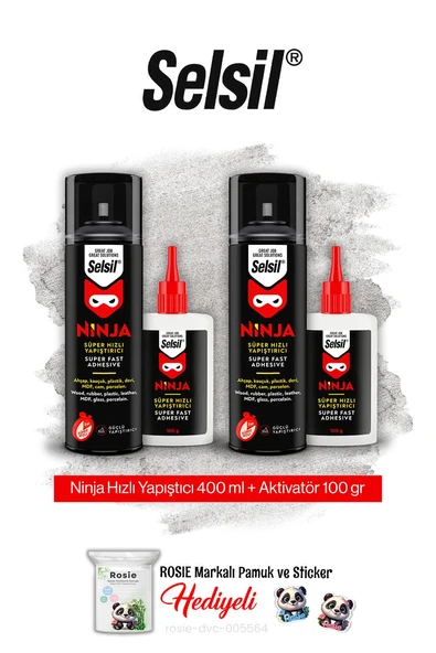 Selsil Ninja Hızlı Yapıştırıcı Set, 2 adet ve rosie pamuk ürün görseli 1