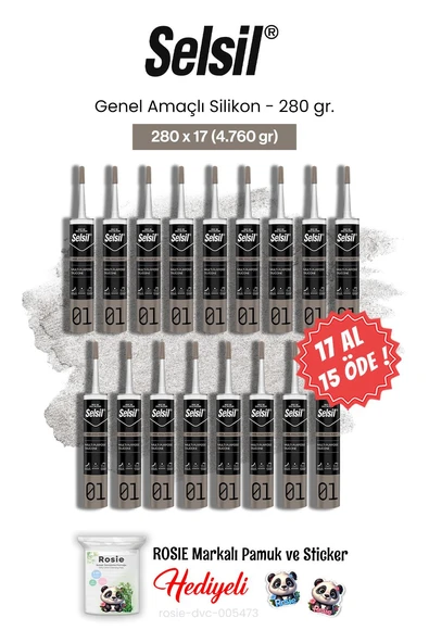 Selsil 280 gr Genel Amaçlı Silikon 17 AL 15 ÖDE ve rosie pamuk ürün görseli 1