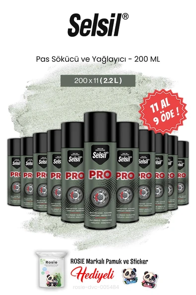 Selsil Pas Sökücü ve Yağlayıcı 11 AL 9 ÖDE 200 ml ve rosie pamuk ürün görseli 1