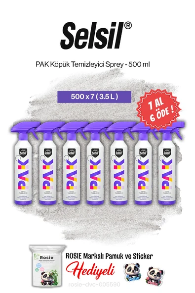 Selsil PAK Köpük Temizleyici Sprey 500 ml, 7 AL 6 ÖDE ve rosie pamuk ürün görseli 1