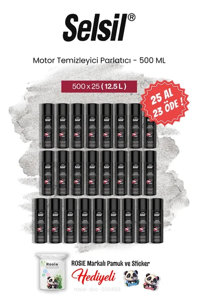 Selsil 500 ml 25 AL 23 ÖDE Motor Temizleyici Parlatıcı, ve rosie pamuk ürün görseli 1