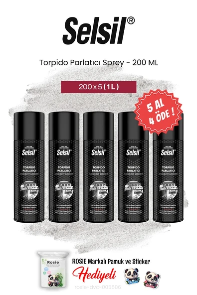 Selsil 5 AL 4 ÖDE Torpido Parlatıcı Sprey, 200 ml ve rosie pamuk ürün görseli 1
