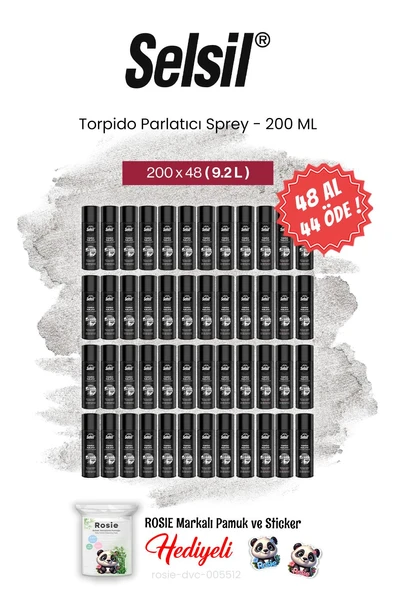 Selsil 48 AL 44 ÖDE 200 ml, Torpido Parlatıcı Sprey ve rosie pamuk ürün görseli 1