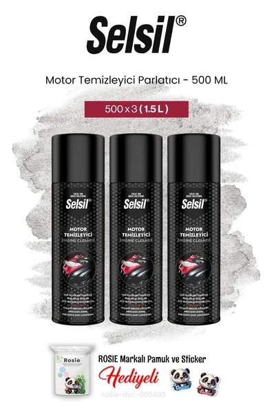 Selsil 3'lü Motor Temizleyici Parlatıcı, 500 ml ve rosie pamuk ürün görseli 1