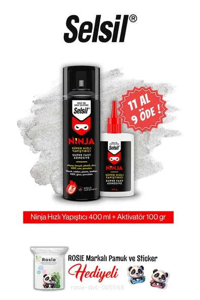 Selsil Ninja Hızlı Yapıştırıcı Set, 11 AL 9 ÖDE ve rosie pamuk ürün görseli 1