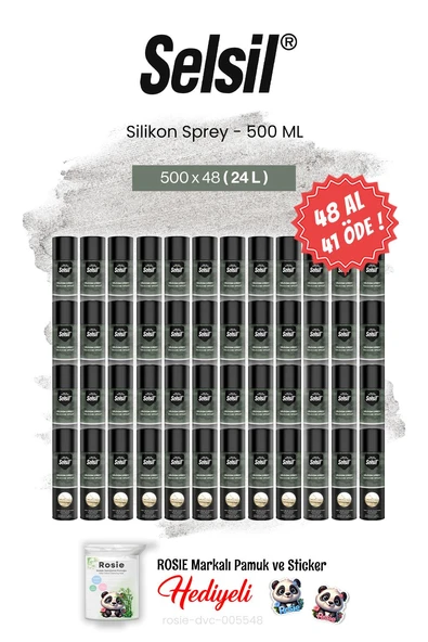 Selsil 48 AL 41 ÖDE, 500 ml Silikon Sprey ve rosie pamuk ürün görseli 1