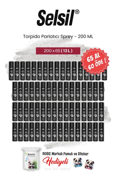 Selsil 65 AL 60 ÖDE 200 ml, Torpido Parlatıcı Sprey ve rosie pamuk ürün görseli 1