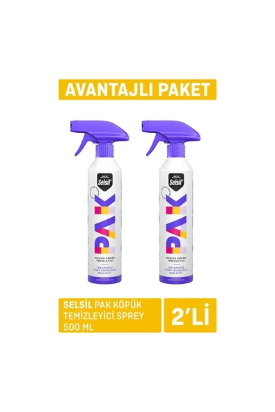 Selsil Pak Mucize Köpük Temizleyici Sprey 500 ml x 2 adet ürün görseli 1