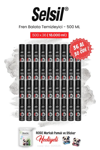 Selsil 500 ml, 36 AL 30 ÖDE Fren Balata Temizleyici Sprey ve rosie pamuk ürün görseli 1