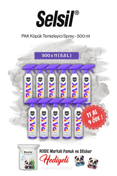 11 AL 9 ÖDE Selsil PAK Köpük Temizleyici Sprey 500 ml ve rosie pamuk ürün görseli 1
