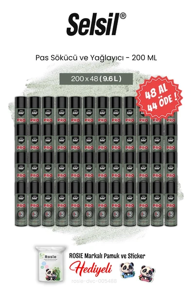 Selsil 48 AL 44 ÖDE 200 ml Pas Sökücü ve Yağlayıcı ve rosie pamuk ürün görseli 1