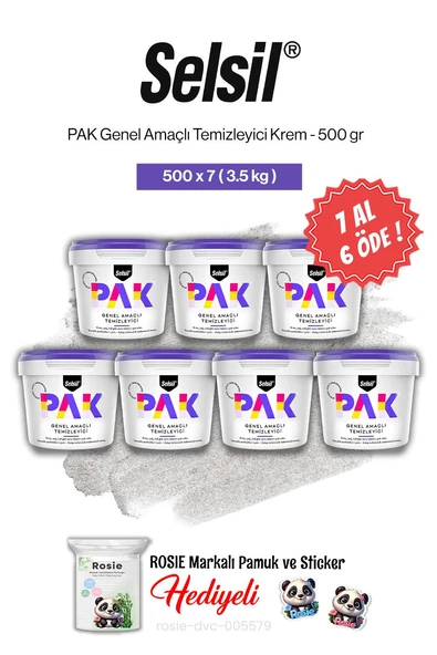 Selsil PAK Genel Amaçlı Temizleyici Krem 500 gr 7 AL 6 ÖDE ve rosie pamuk ürün görseli 1
